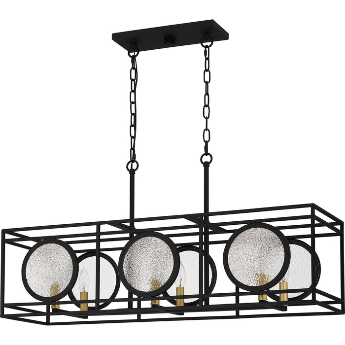 Quoizel CHT636EK Six Light Island Chandelier, Earth Black