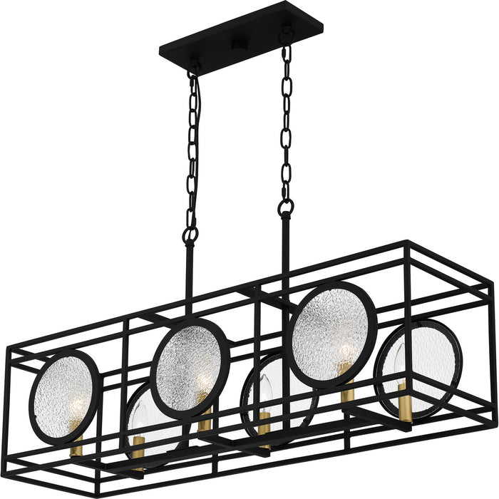 Quoizel CHT636EK Six Light Island Chandelier, Earth Black