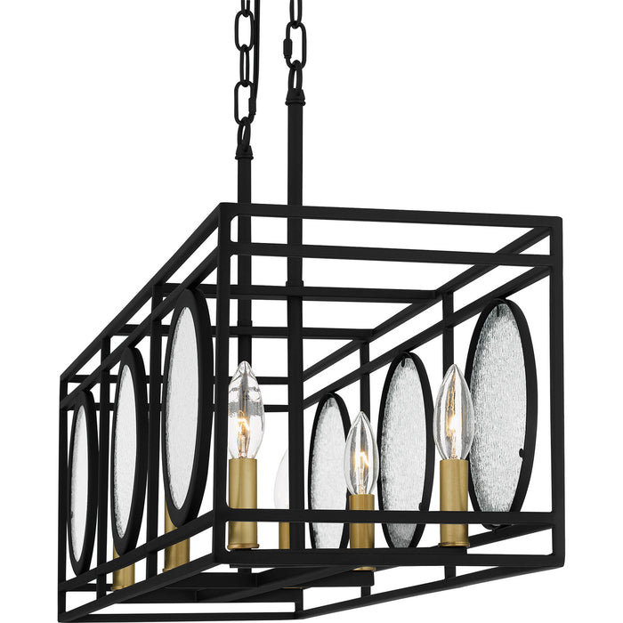 Quoizel CHT636EK Six Light Island Chandelier, Earth Black