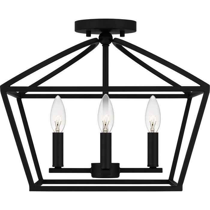 Quoizel COB1716MBK Four Light Semi-Flush Mount, Matte Black