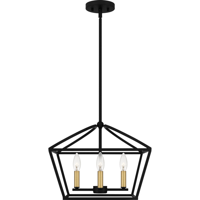 Quoizel COB2816MBK Four Light Pendant, Matte Black