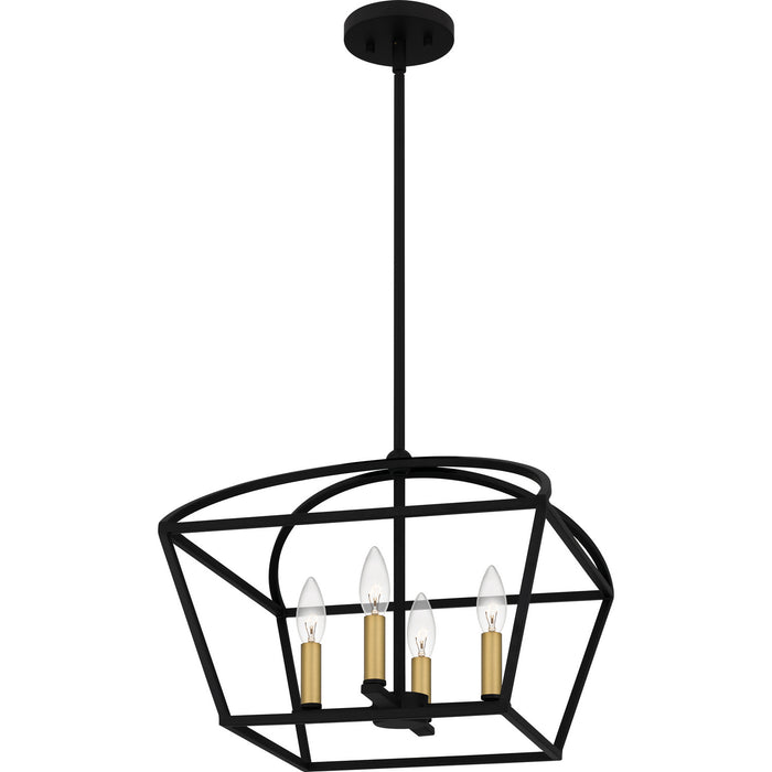 Quoizel COB2816MBK Four Light Pendant, Matte Black