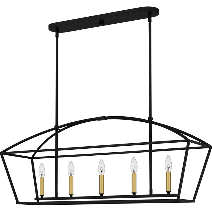 Quoizel COB540MBK Five Light Island Chandelier, Matte Black