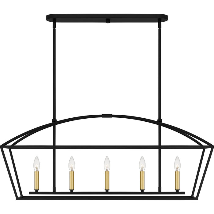 Quoizel COB540MBK Five Light Island Chandelier, Matte Black