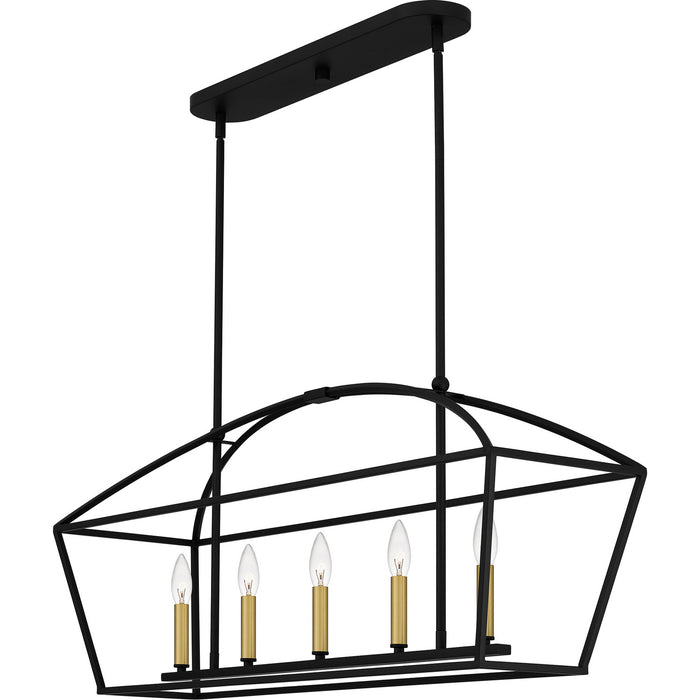 Quoizel COB540MBK Five Light Island Chandelier, Matte Black
