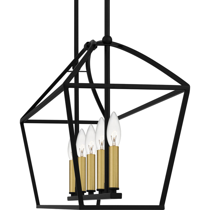 Quoizel COB540MBK Five Light Island Chandelier, Matte Black