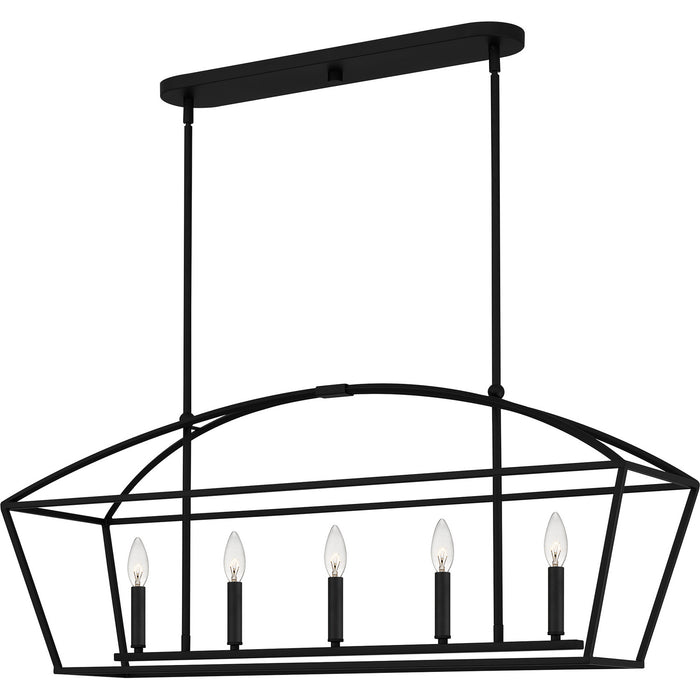 Quoizel COB540MBK Five Light Island Chandelier, Matte Black