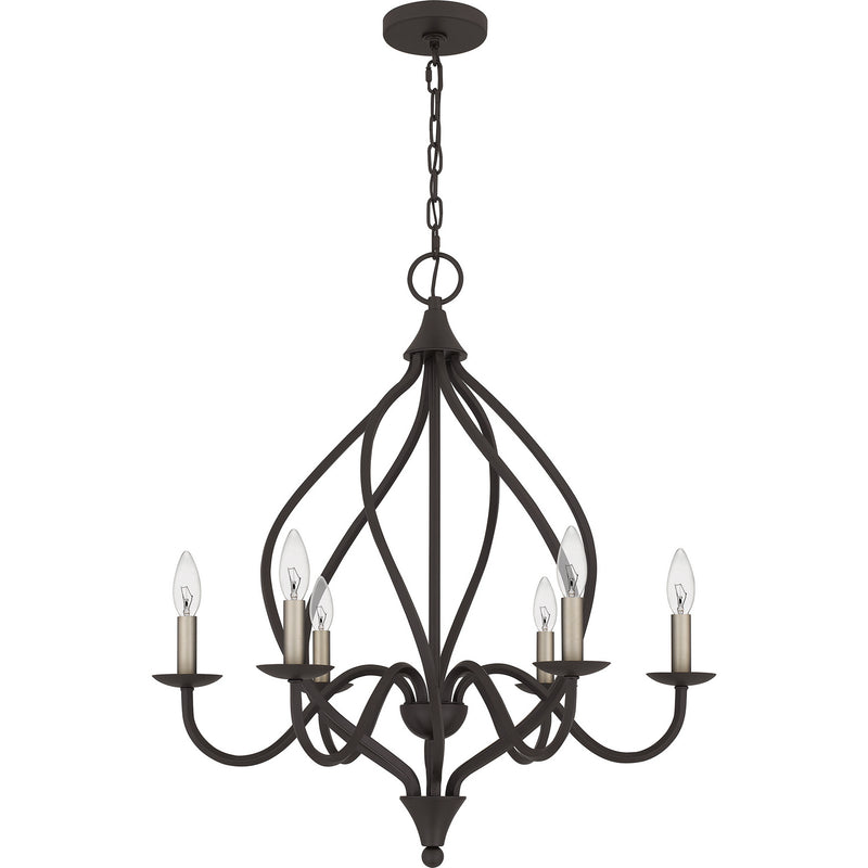 Quoizel DUP5025OZ Six Light Chandelier, Old Bronze