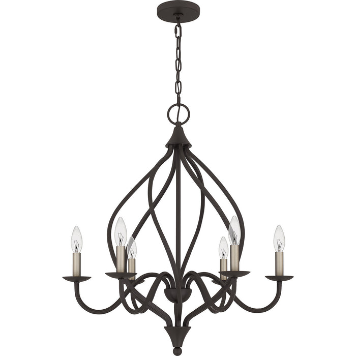 Quoizel DUP5025OZ Six Light Chandelier, Old Bronze