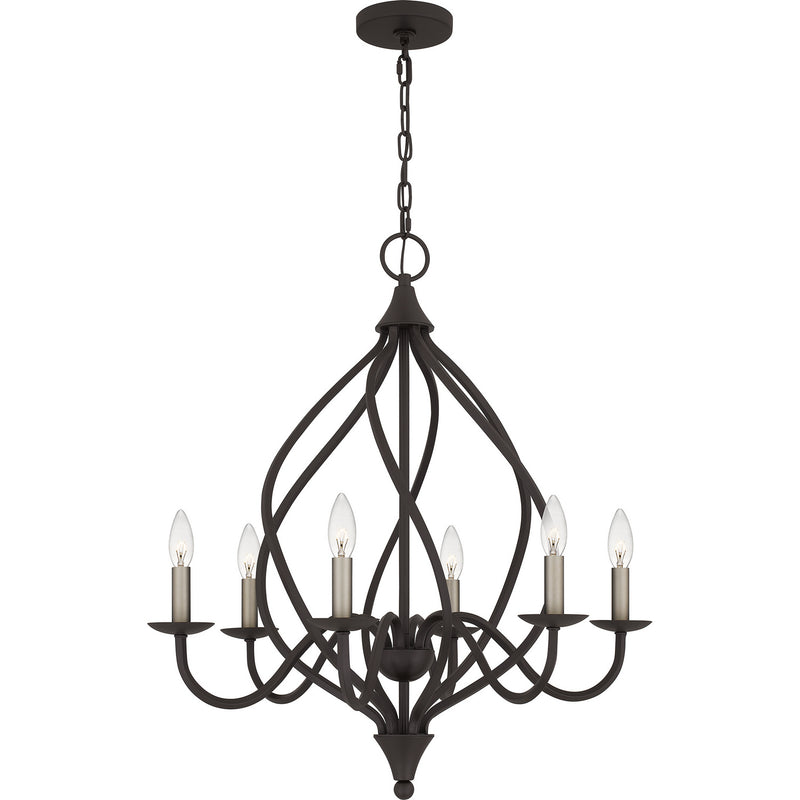 Quoizel DUP5025OZ Six Light Chandelier, Old Bronze