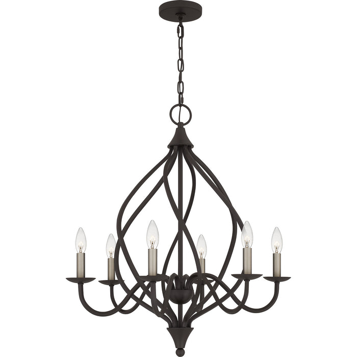 Quoizel DUP5025OZ Six Light Chandelier, Old Bronze