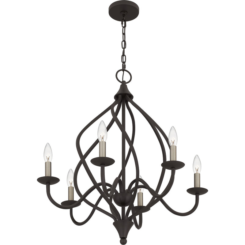 Quoizel DUP5025OZ Six Light Chandelier, Old Bronze