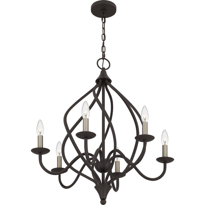 Quoizel DUP5025OZ Six Light Chandelier, Old Bronze