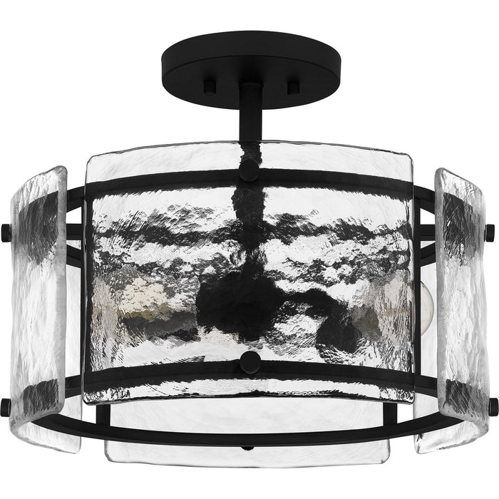 Quoizel FTS1716EK Three Light Semi Flush Mount, Earth Black