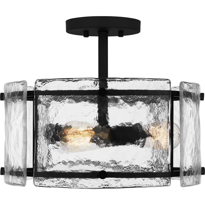 Quoizel FTS1716EK Three Light Semi Flush Mount, Earth Black