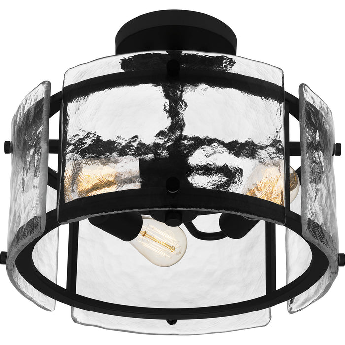 Quoizel FTS1716EK Three Light Semi Flush Mount, Earth Black