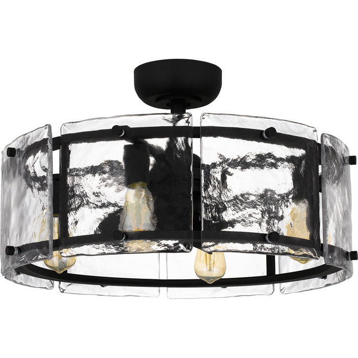 Quoizel FTS3124EK Four Light Fandelier, Earth Black