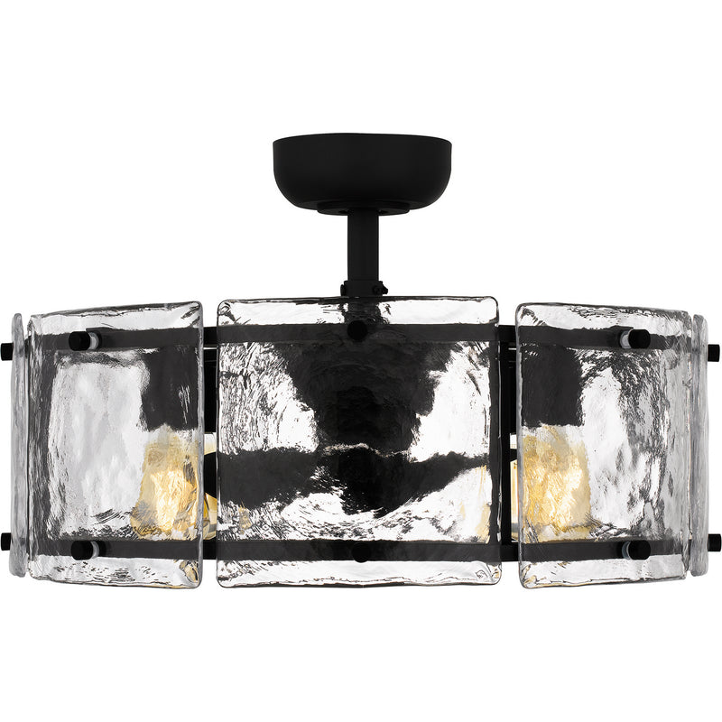 Quoizel FTS3124EK Four Light Fandelier, Earth Black