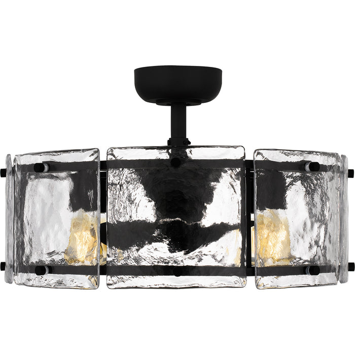 Quoizel FTS3124EK Four Light Fandelier, Earth Black