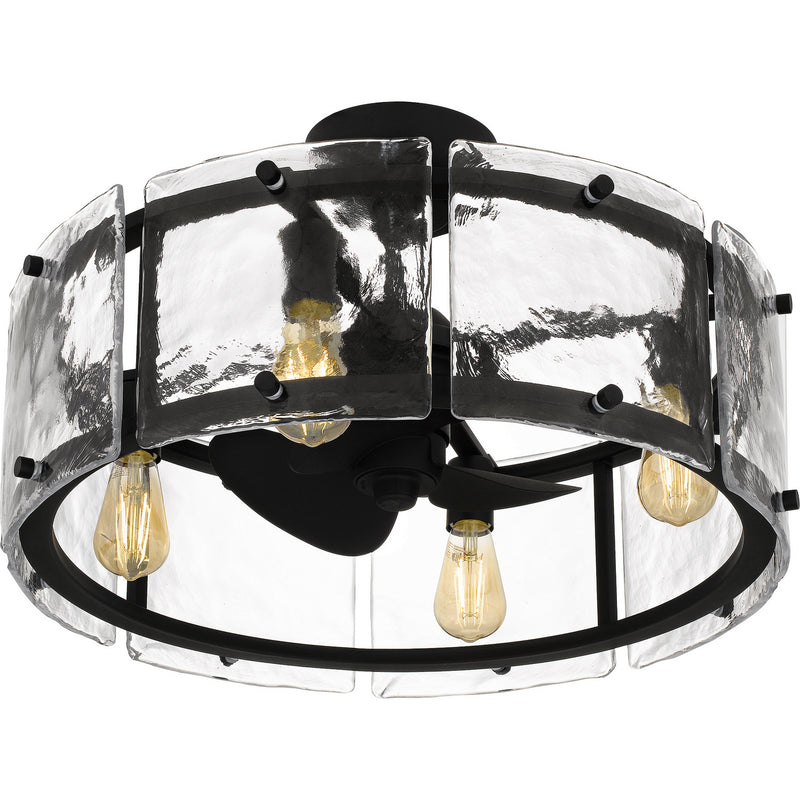 Quoizel FTS3124EK Four Light Fandelier, Earth Black
