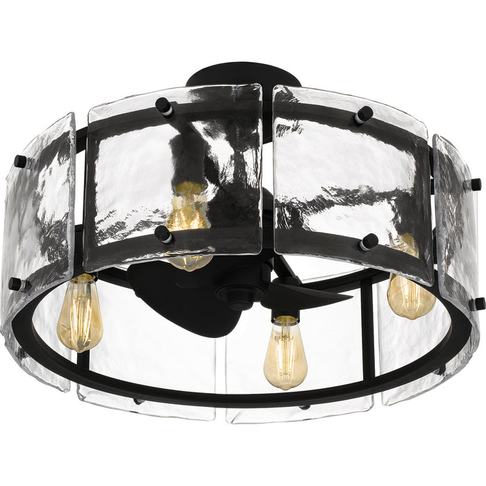 Quoizel FTS3124EK Four Light Fandelier, Earth Black