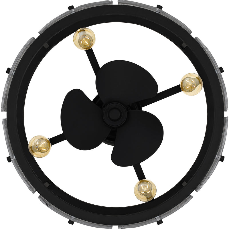 Quoizel FTS3124EK Four Light Fandelier, Earth Black