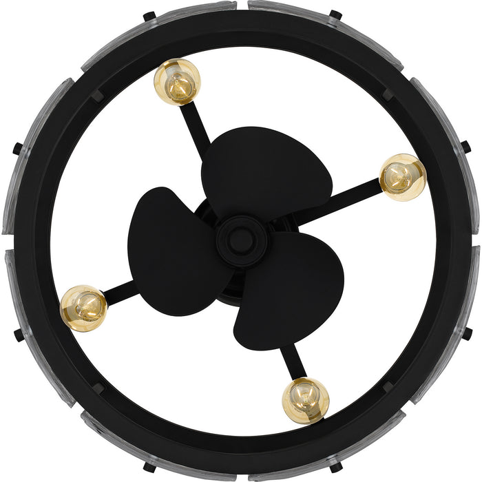 Quoizel FTS3124EK Four Light Fandelier, Earth Black