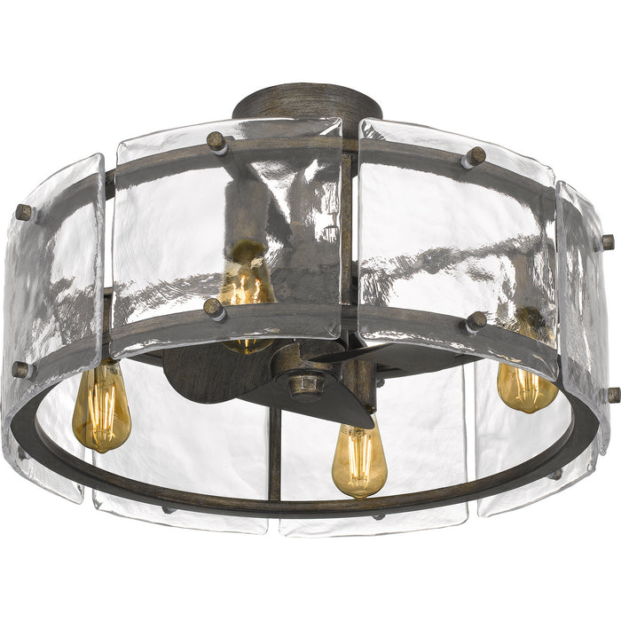 Quoizel FTS3124MM Four Light Fandelier, Mottled Silver