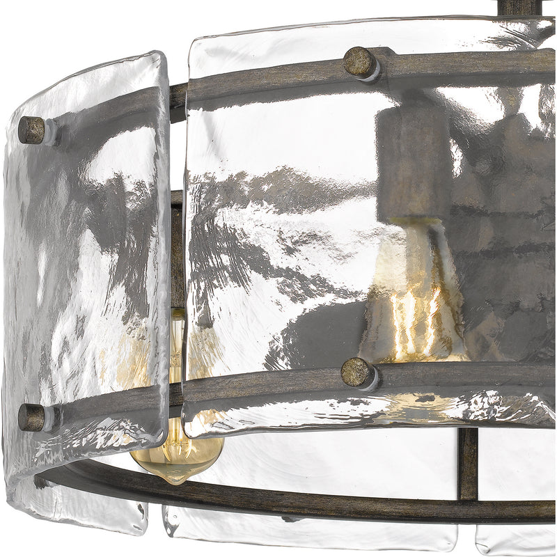Quoizel FTS3124MM Four Light Fandelier, Mottled Silver
