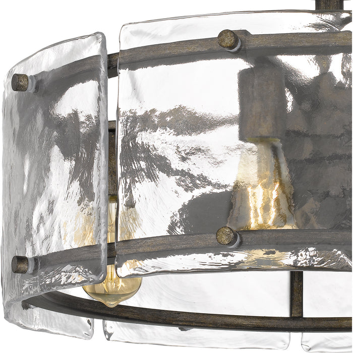 Quoizel FTS3124MM Four Light Fandelier, Mottled Silver