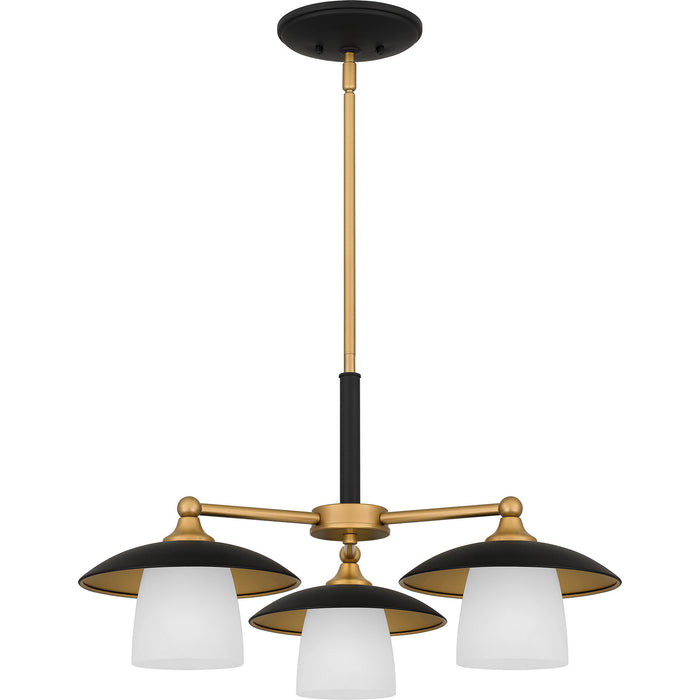 Quoizel FYT5124EK Three Light Chandelier, Earth Black
