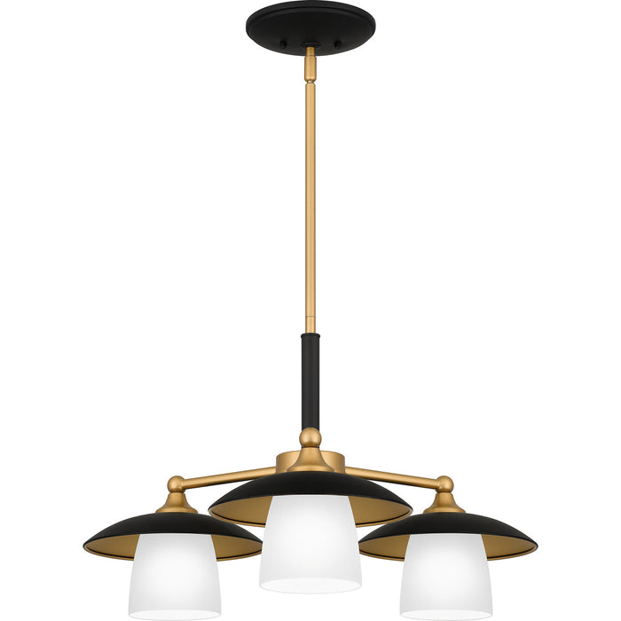 Quoizel FYT5124EK Three Light Chandelier, Earth Black
