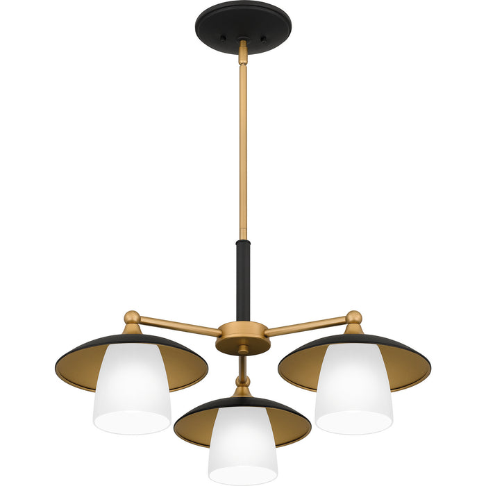 Quoizel FYT5124EK Three Light Chandelier, Earth Black
