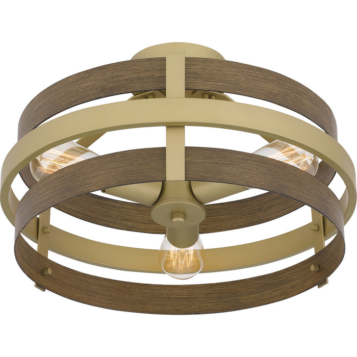 Quoizel GDN1716CG Three Light Semi Flush Mount, Champagne Gold