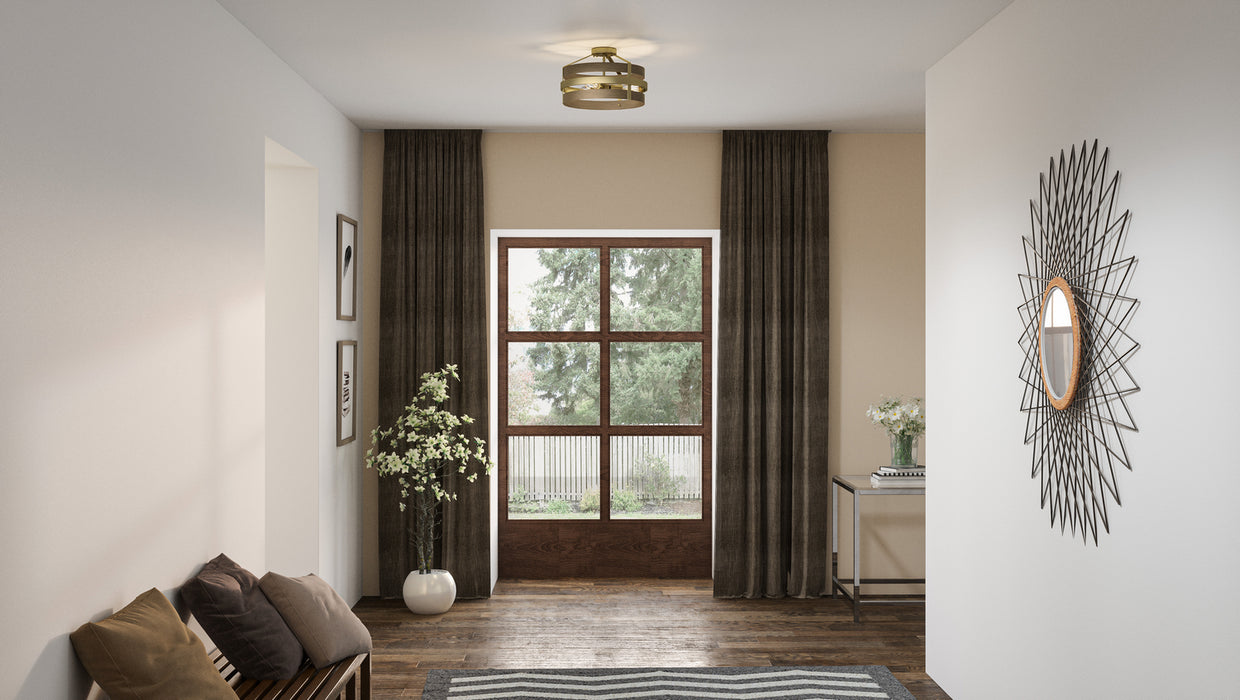 Quoizel GDN1716CG Three Light Semi Flush Mount, Champagne Gold