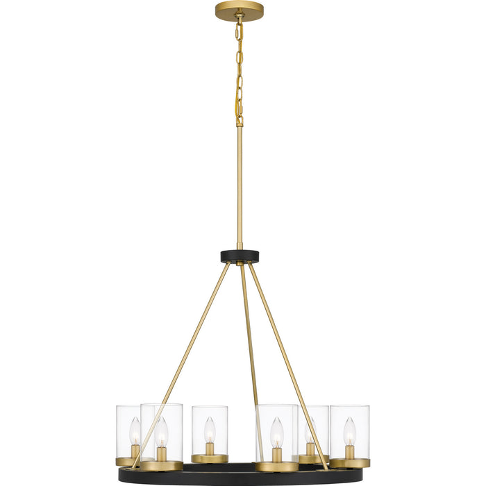 Quoizel GRL5026MBK Six Light Chandelier, Matte Black