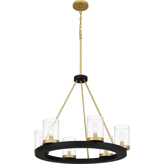 Quoizel GRL5026MBK Six Light Chandelier, Matte Black