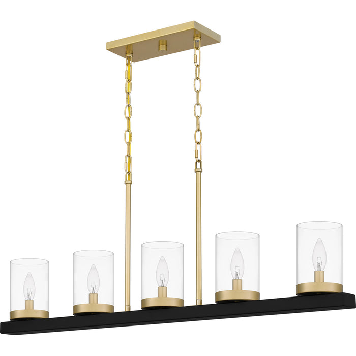 Quoizel GRL539MBK Five Light Island Chandelier, Matte Black