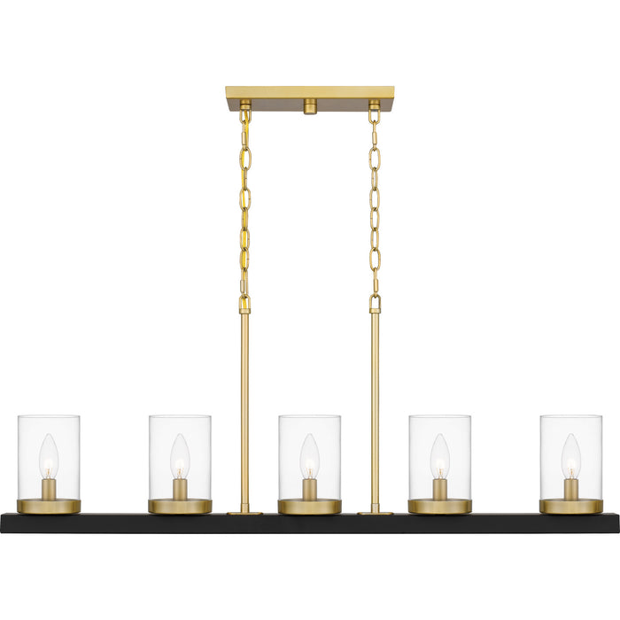 Quoizel GRL539MBK Five Light Island Chandelier, Matte Black