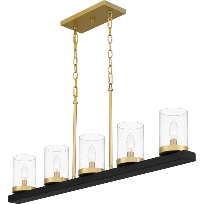 Quoizel GRL539MBK Five Light Island Chandelier, Matte Black