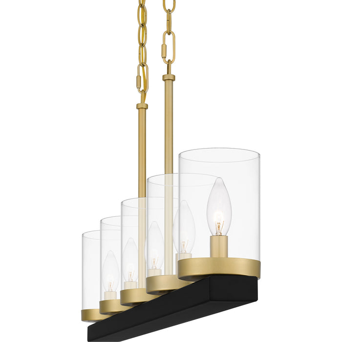 Quoizel GRL539MBK Five Light Island Chandelier, Matte Black