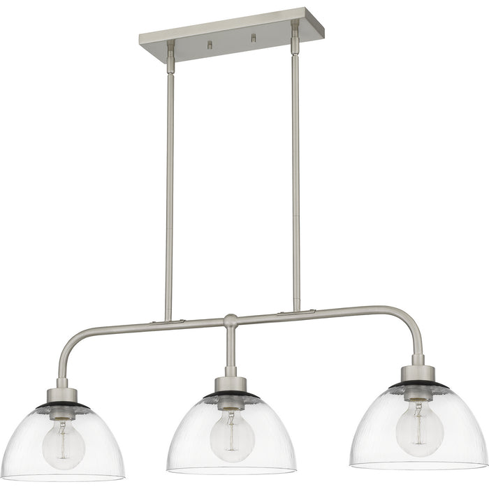 Quoizel HLY336BN Three Light Island Chandelier, Brushed Nickel