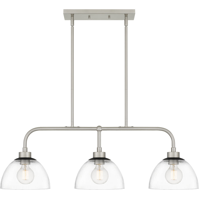 Quoizel HLY336BN Three Light Island Chandelier, Brushed Nickel