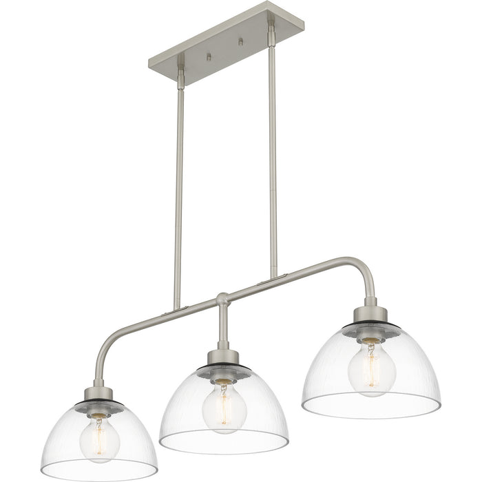 Quoizel HLY336BN Three Light Island Chandelier, Brushed Nickel