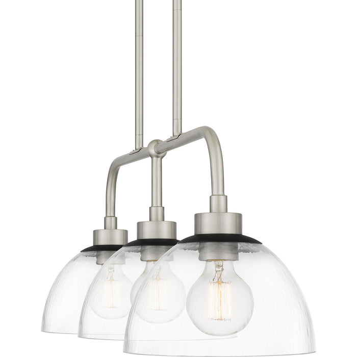 Quoizel HLY336BN Three Light Island Chandelier, Brushed Nickel