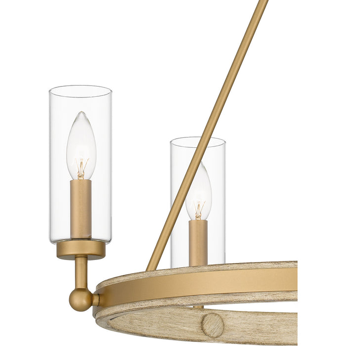 Quoizel KEL5025NWS Five Light Chandelier, Nouveau Painted Weathered Brass