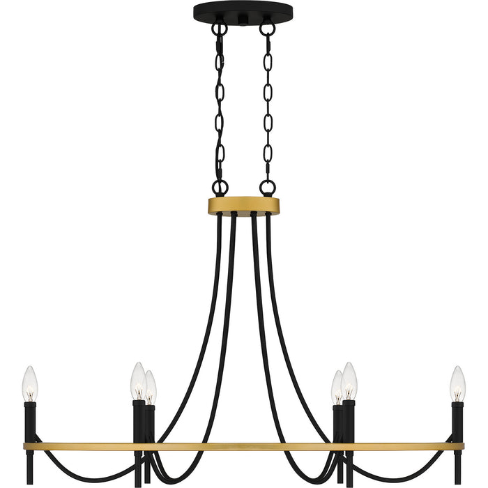 Quoizel LGR636MBK Six Light Island Chandelier, Matte Black