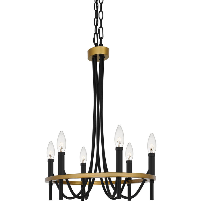 Quoizel LGR636MBK Six Light Island Chandelier, Matte Black