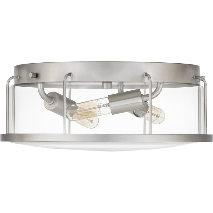 Quoizel LUD1613BN Three Light Flush Mount, Brushed Nickel