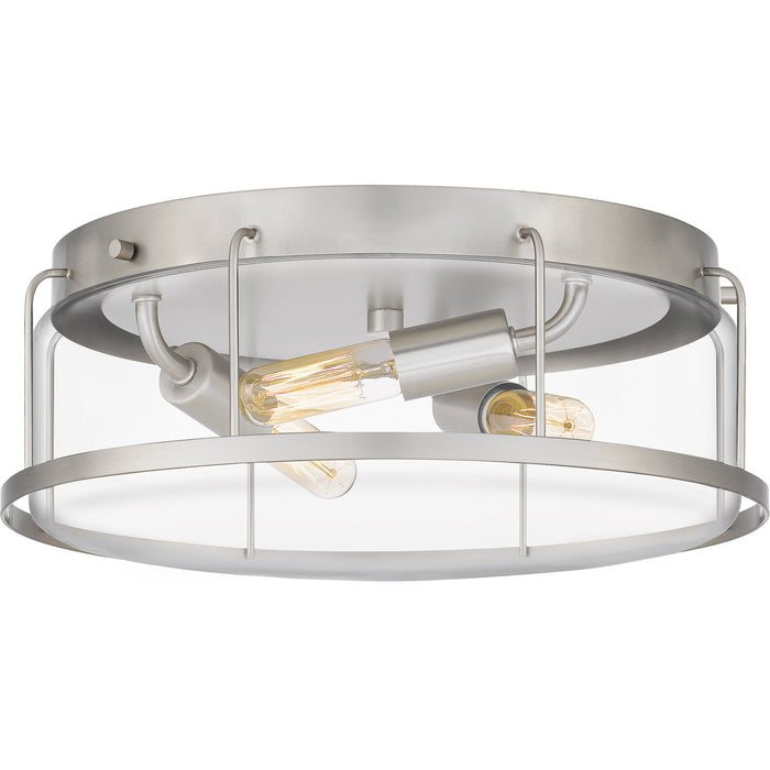 Quoizel LUD1613BN Three Light Flush Mount, Brushed Nickel